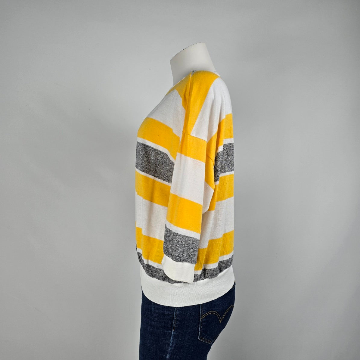 Vintage Sears Yellow Striped Top Size L