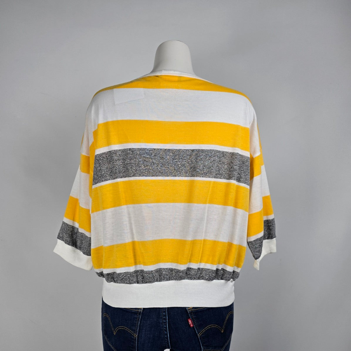 Vintage Sears Yellow Striped Top Size L