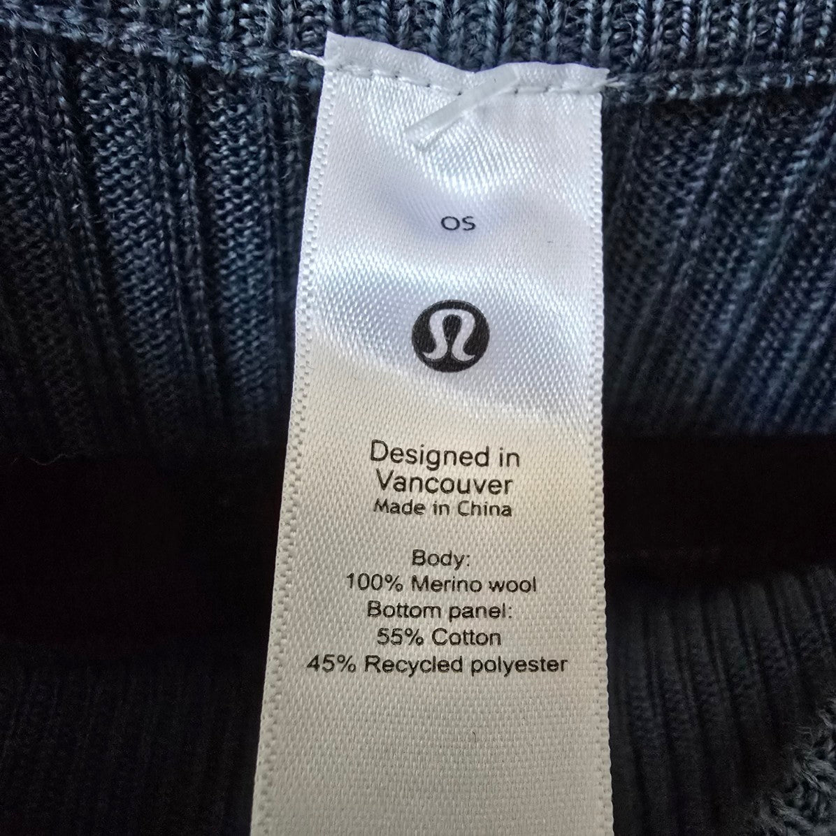 Lululemon Blue Knit On The Go Poncho Merino Wool One Size