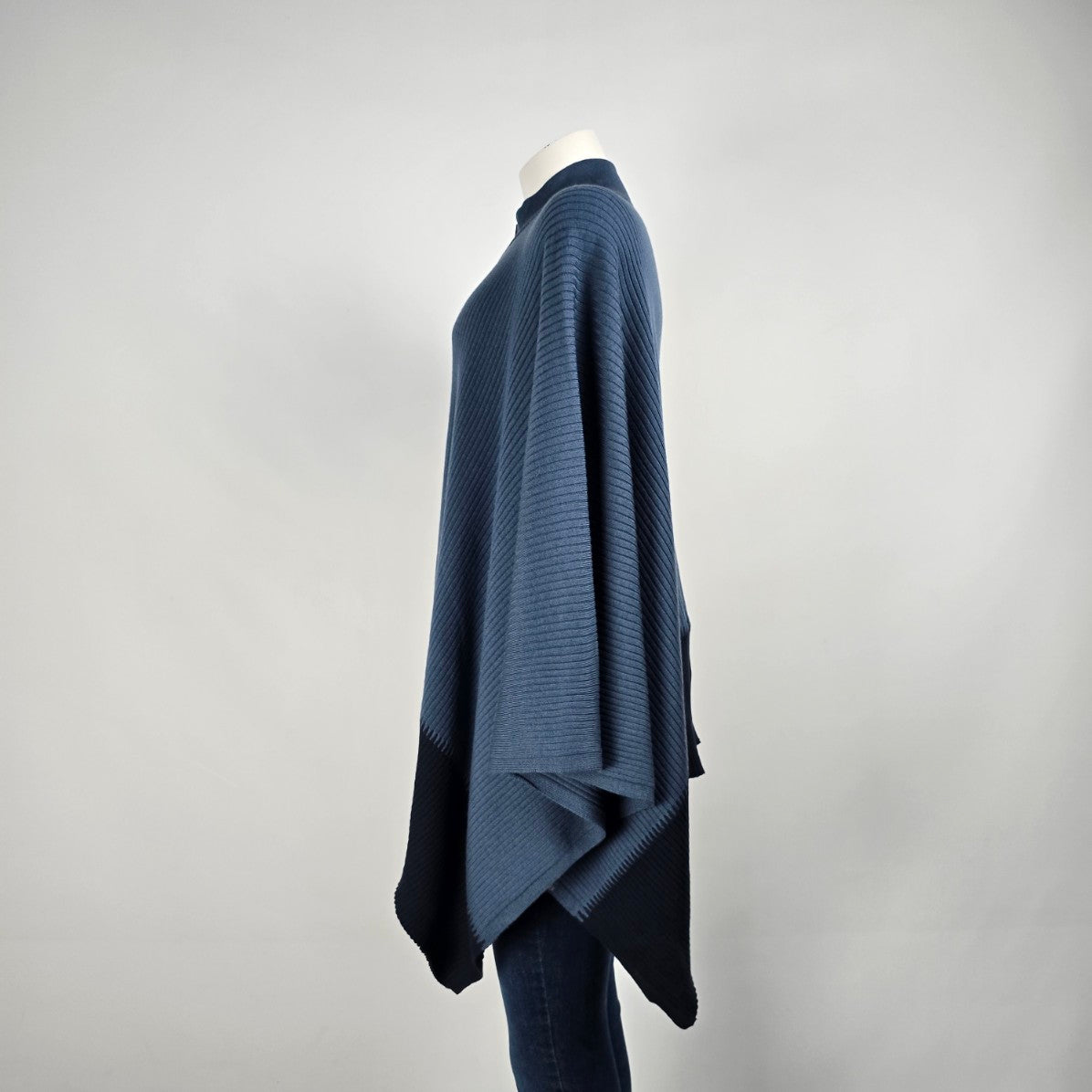 Lululemon Blue Knit On The Go Poncho Merino Wool One Size