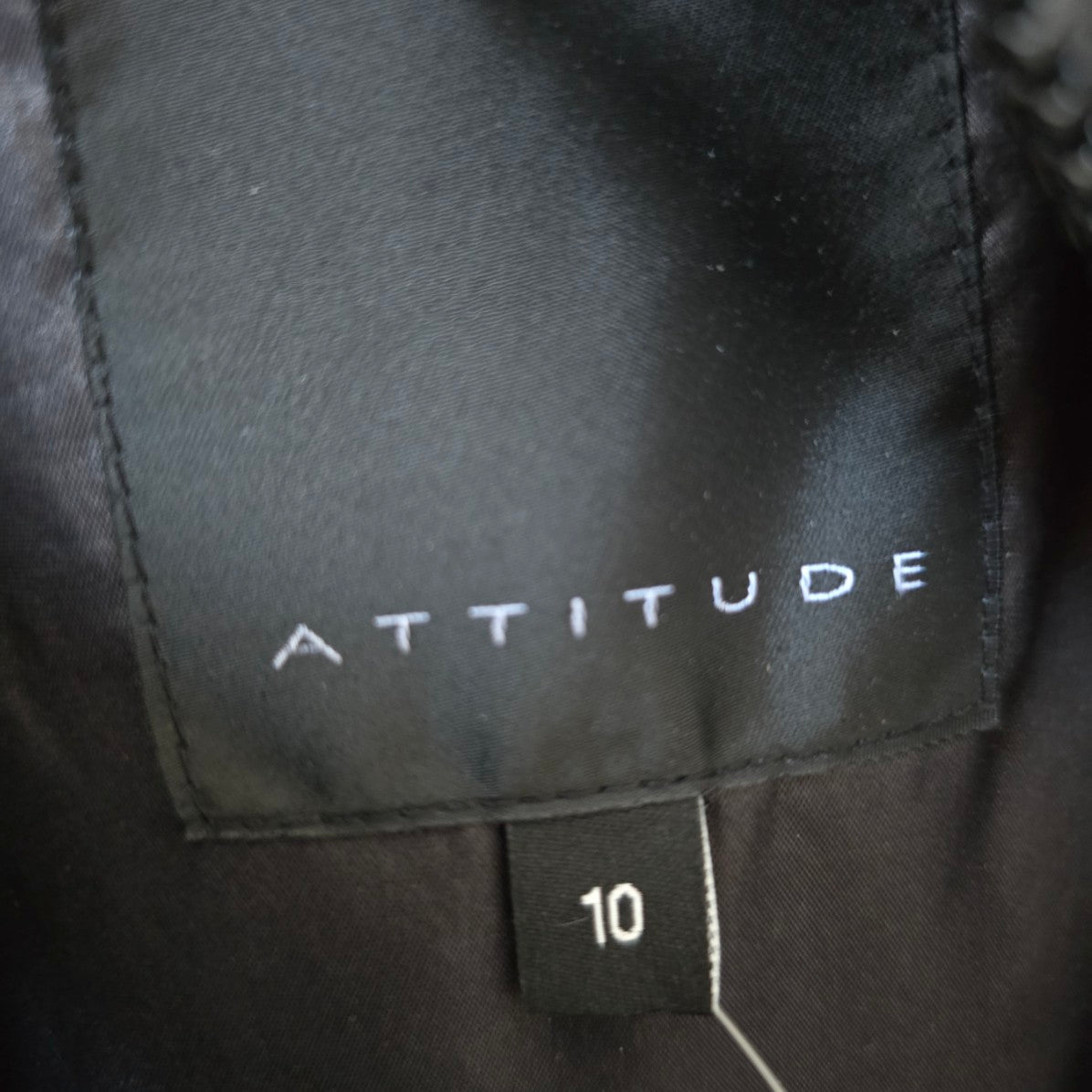 Attitude Black Fur Trimmed Black Hooded Jacket Size 10