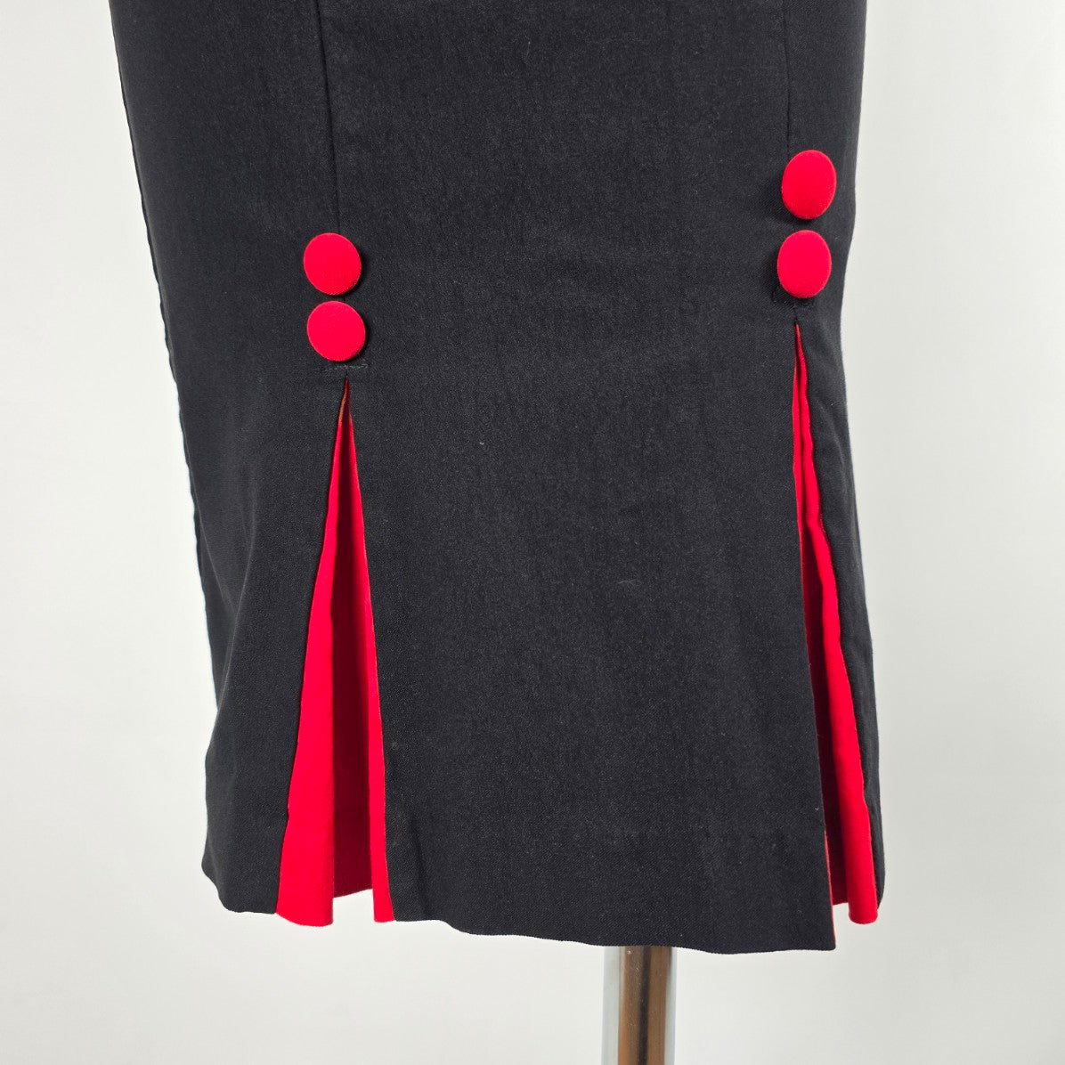 Stop Staring Black & Red Midi Wiggle Dress Size S