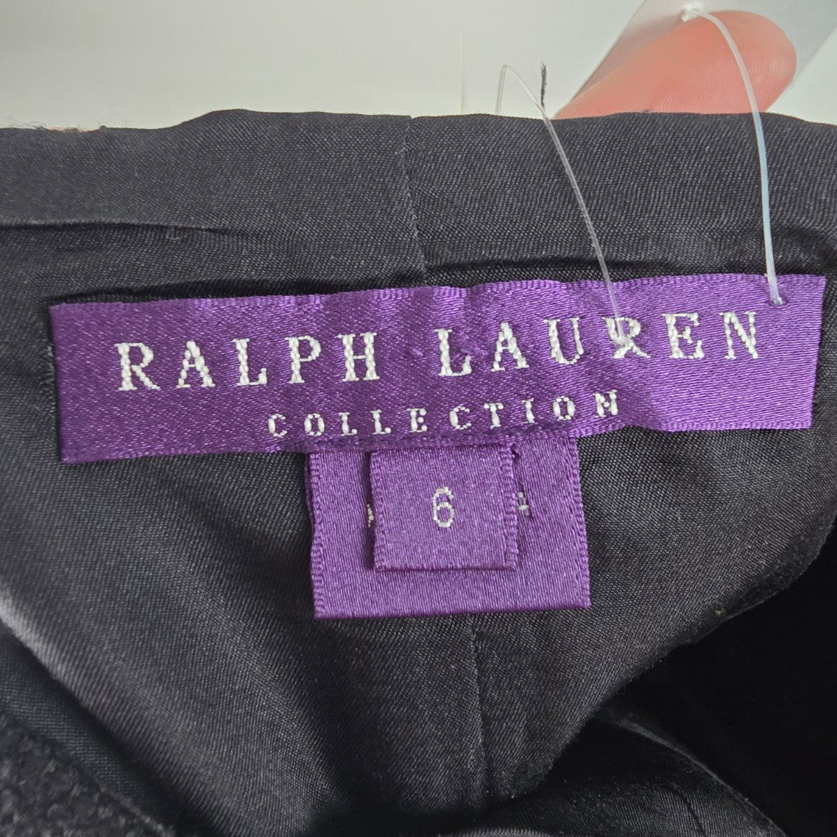 Vintage Ralph Lauren Black Linen & Wool  Purple Label Skirt Size 6