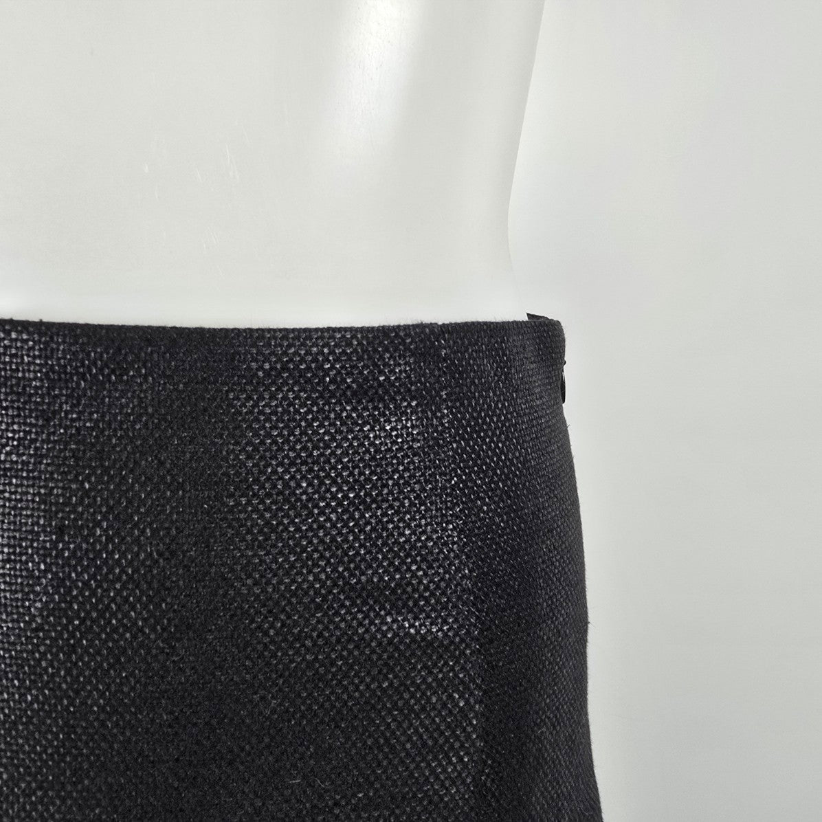 Vintage Ralph Lauren Black Linen & Wool  Purple Label Skirt Size 6