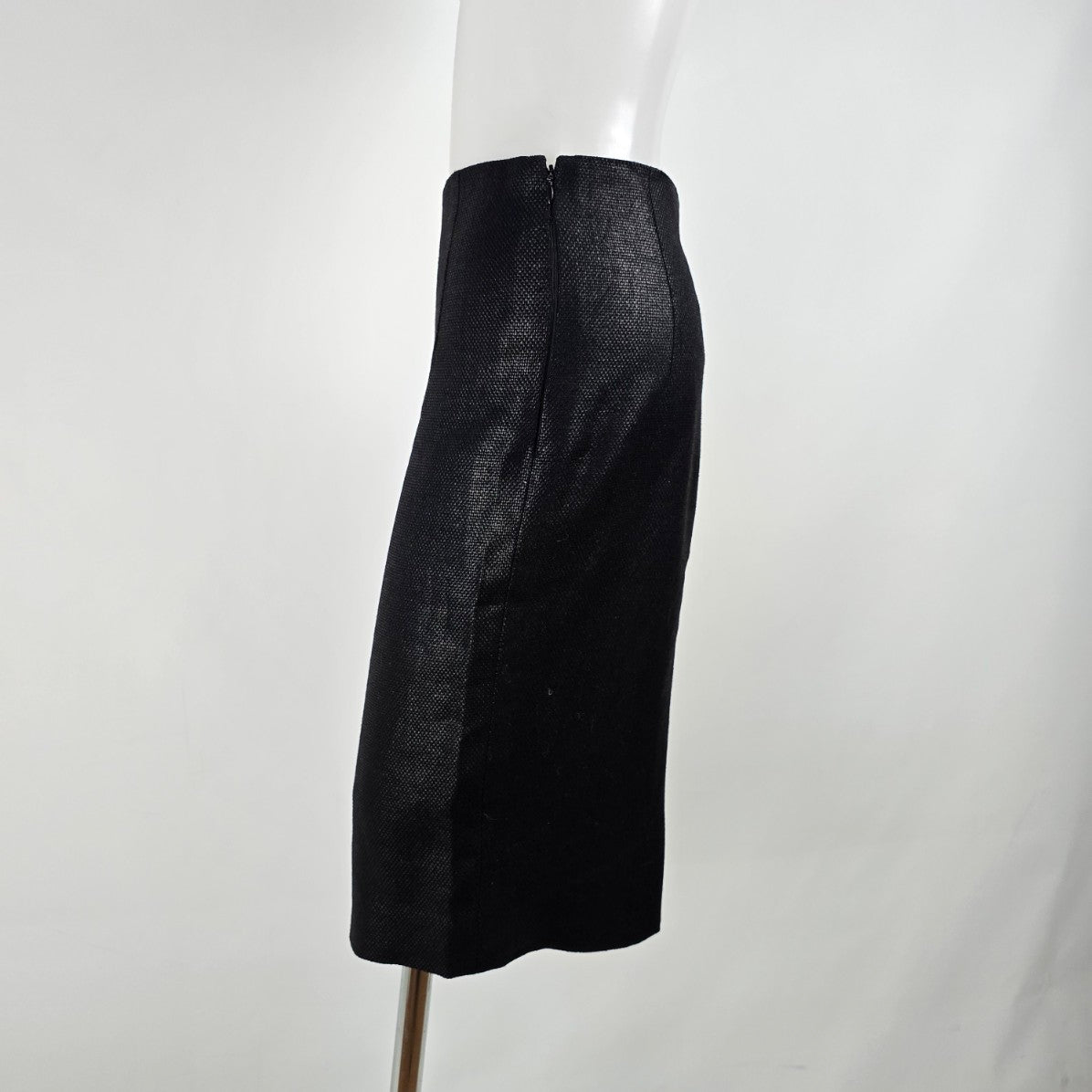 Vintage Ralph Lauren Black Linen & Wool  Purple Label Skirt Size 6