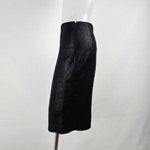 Vintage Ralph Lauren Black Linen & Wool  Purple Label Skirt Size 6