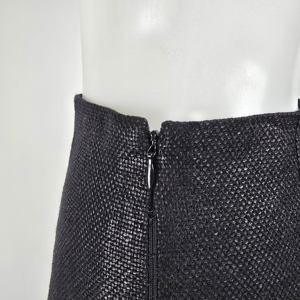 Vintage Ralph Lauren Black Linen & Wool  Purple Label Skirt Size 6