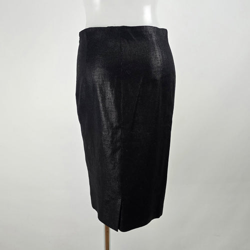 Vintage Ralph Lauren Black Linen & Wool  Purple Label Skirt Size 6