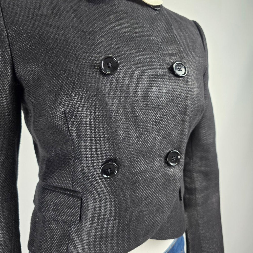 Vintage Ralph Lauren Black Linen & Wool Purple Label Blazer Size 4