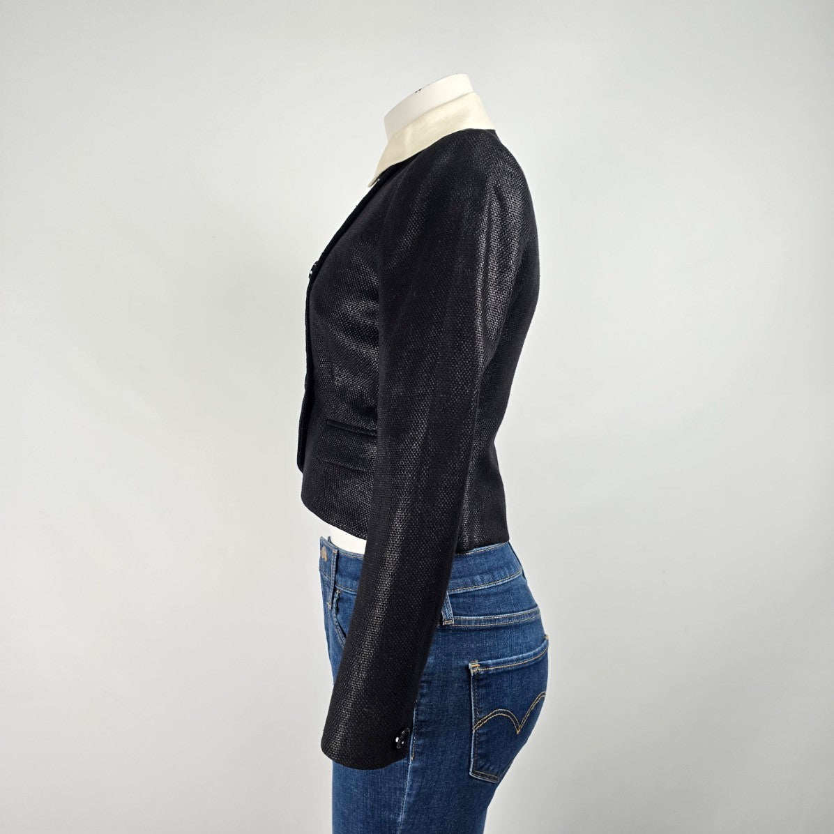 Vintage Ralph Lauren Black Linen & Wool Purple Label Blazer Size 4