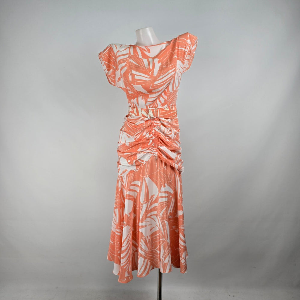 Vintage Peach Midi Length Rushed Dress Size XS