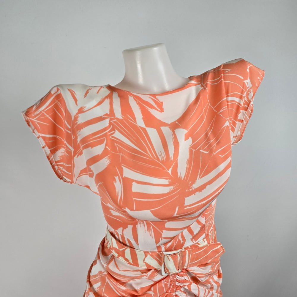 Vintage Peach Midi Length Rushed Dress Size XS