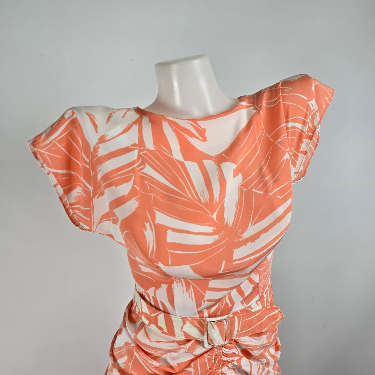 Vintage Peach Midi Length Rushed Dress Size XS