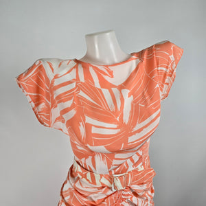 Vintage Peach Midi Length Rushed Dress Size XS