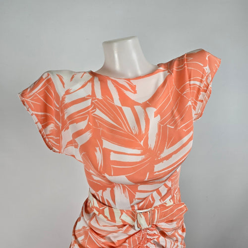 Vintage Peach Midi Length Rushed Dress Size XS