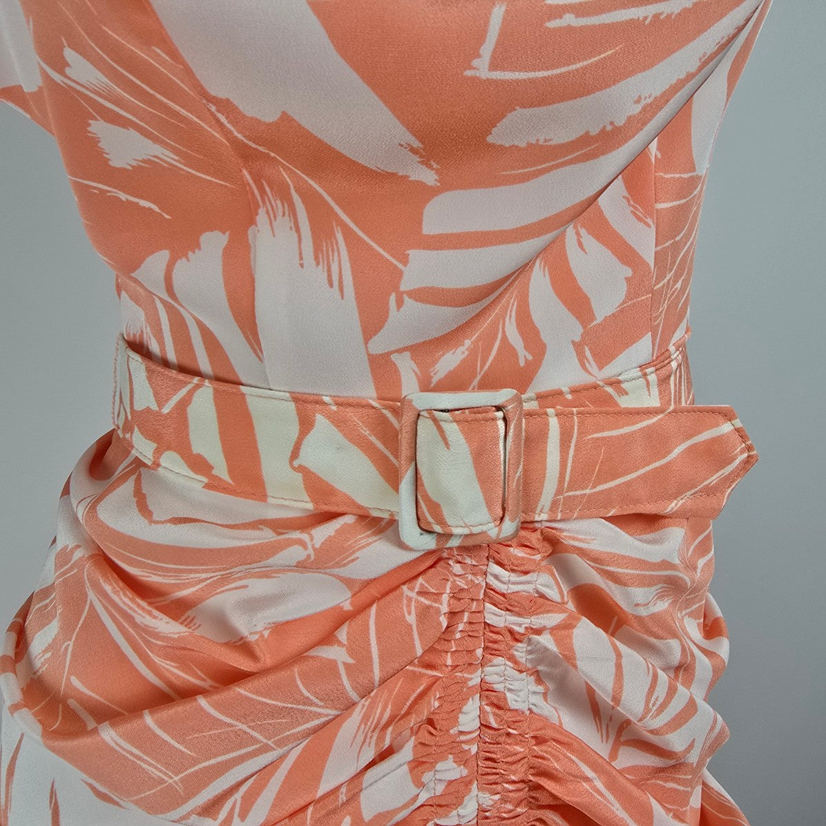 Vintage Peach Midi Length Rushed Dress Size XS