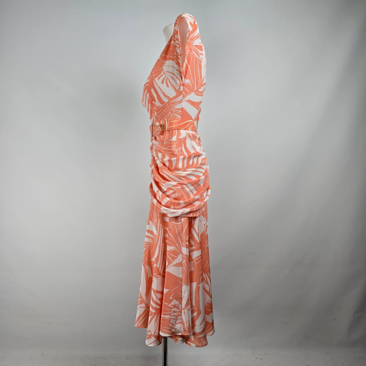 Vintage Peach Midi Length Rushed Dress Size XS