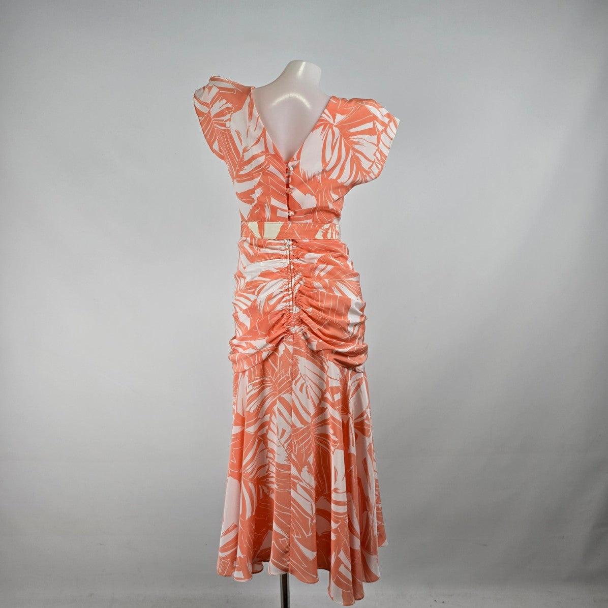 Vintage Peach Midi Length Rushed Dress Size XS
