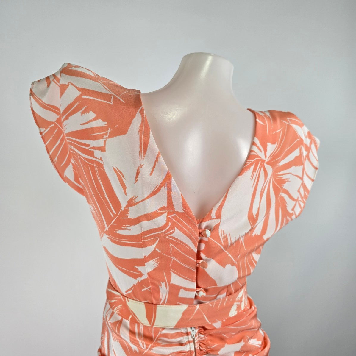 Vintage Peach Midi Length Rushed Dress Size XS
