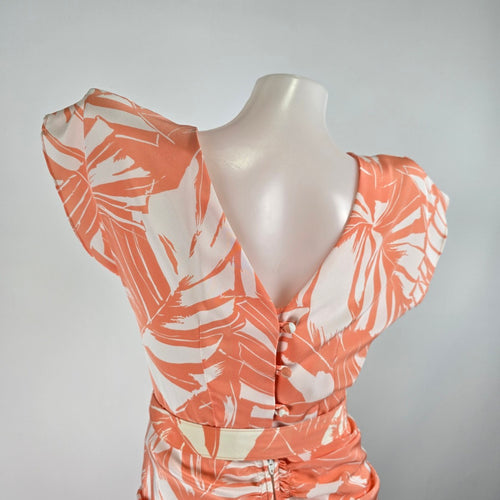 Vintage Peach Midi Length Rushed Dress Size XS