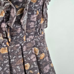 Fleur Wood Purple Sil Ruffle Mini Dress Size 0