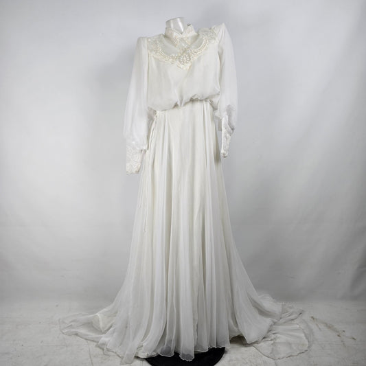 Vintage Union Label White Wedding Dress Size XS