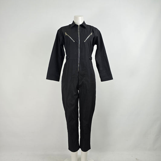 Nasty Gal Black Zip Up Jumpsuit Size M
