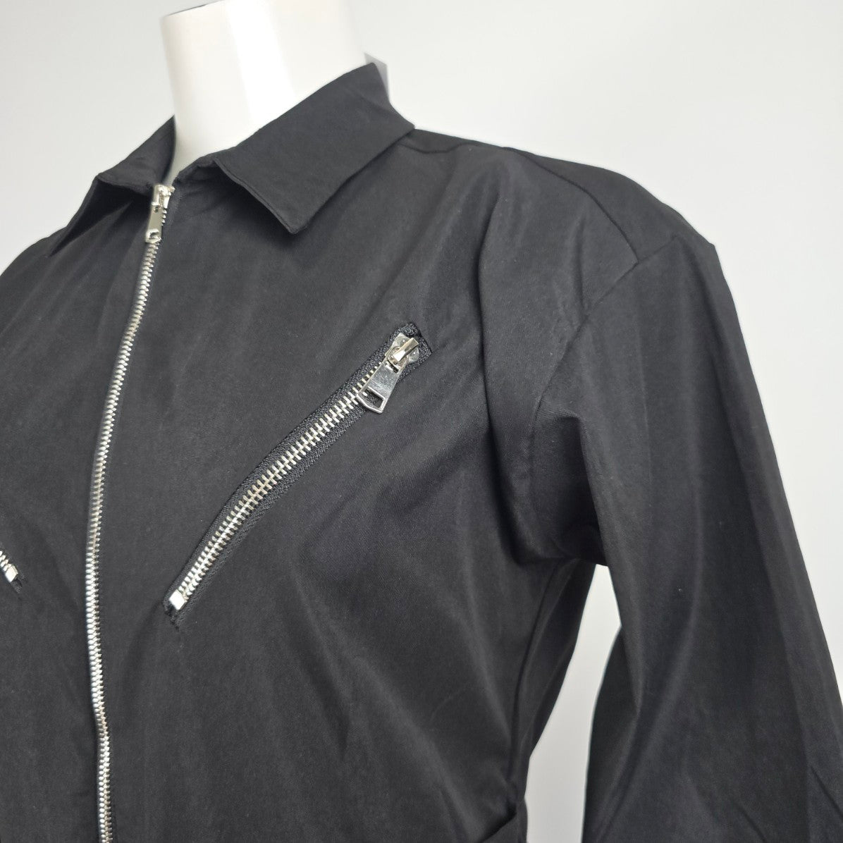 Nasty Gal Black Zip Up Jumpsuit Size M