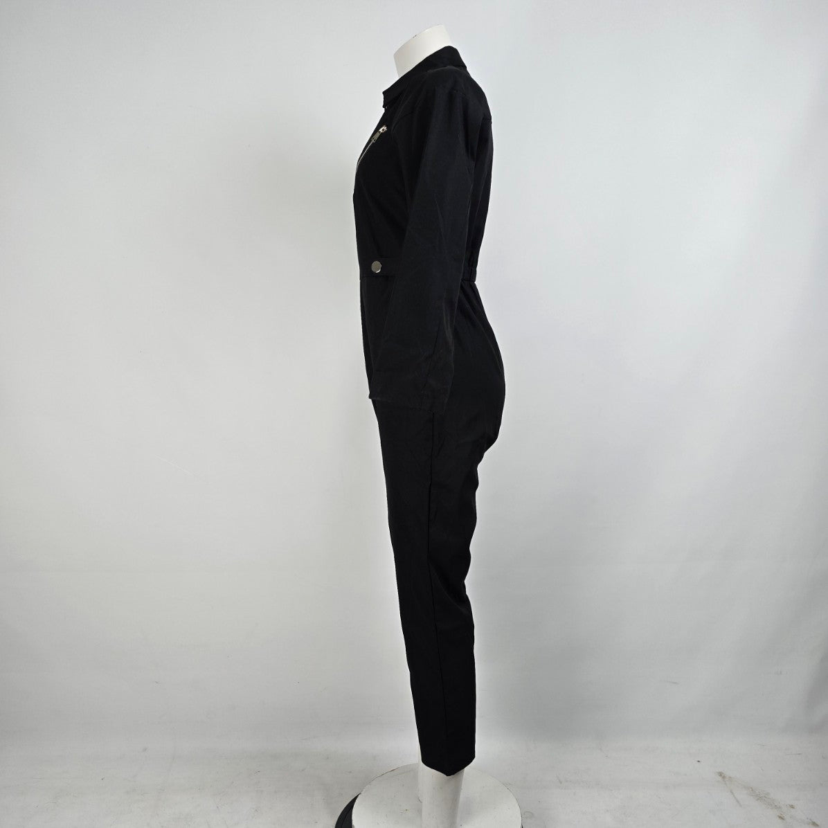 Nasty Gal Black Zip Up Jumpsuit Size M