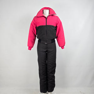 Vintage May West Pink & Black 2 Piece Snow Set Size 10