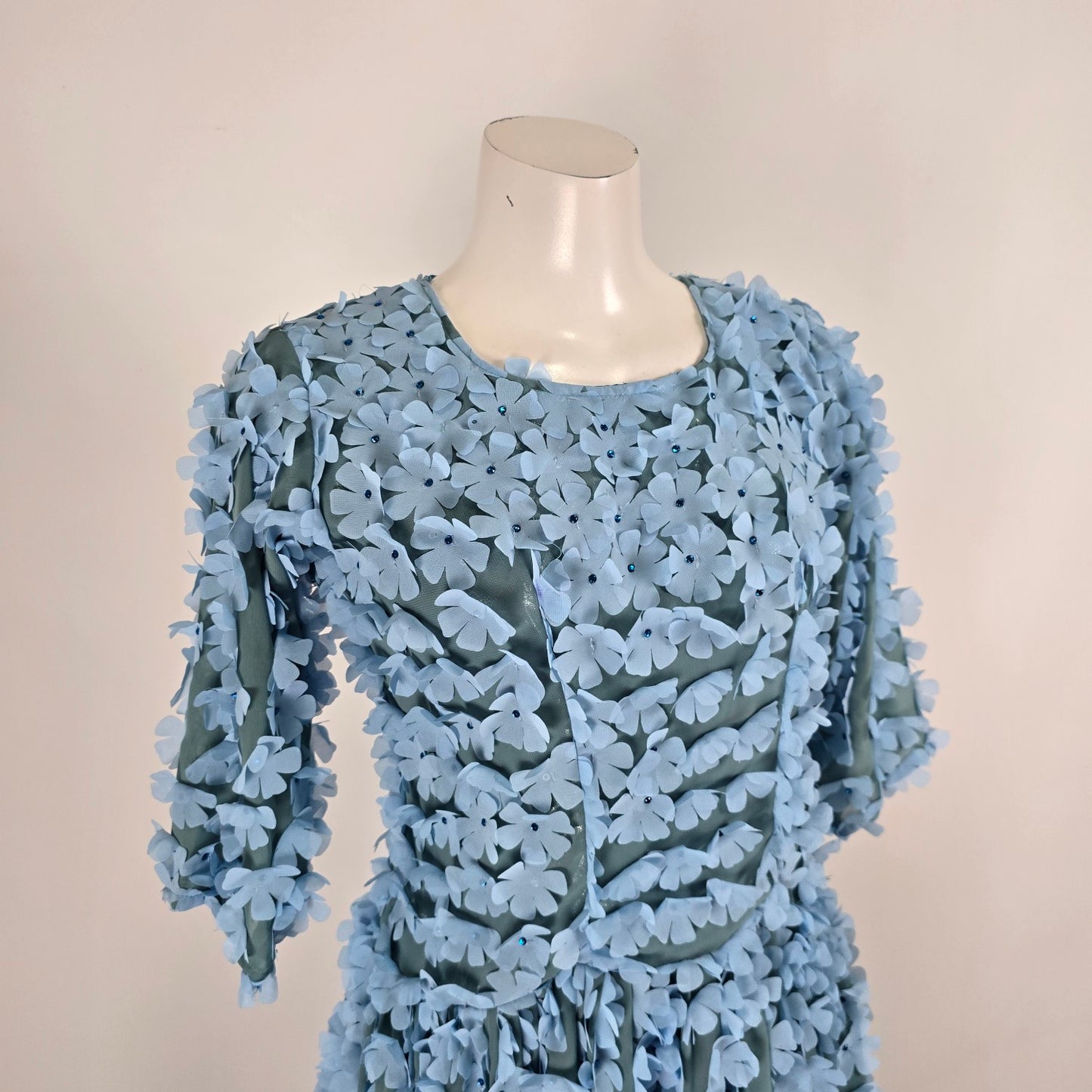Handmade Blue Flower Dress Size M