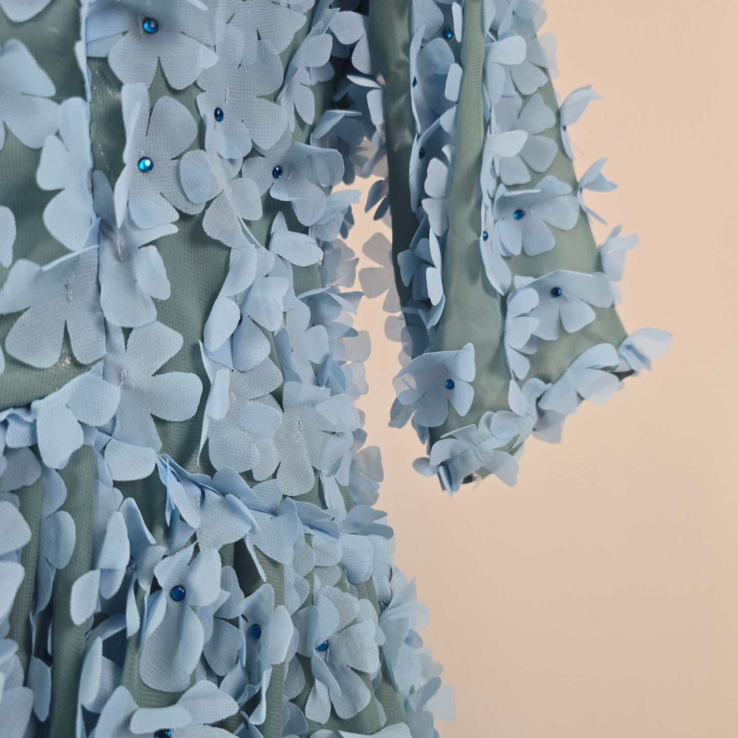 Handmade Blue Flower Dress Size M