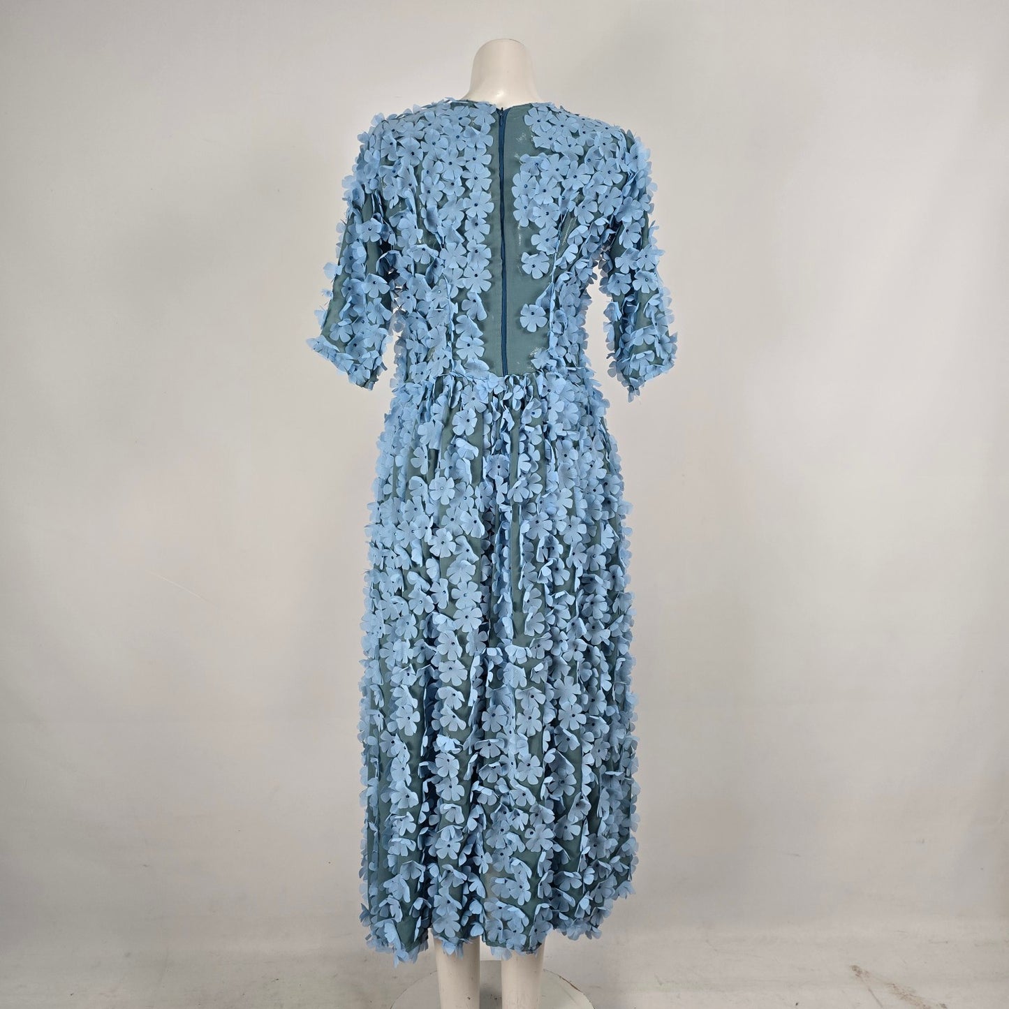 Handmade Blue Flower Dress Size M
