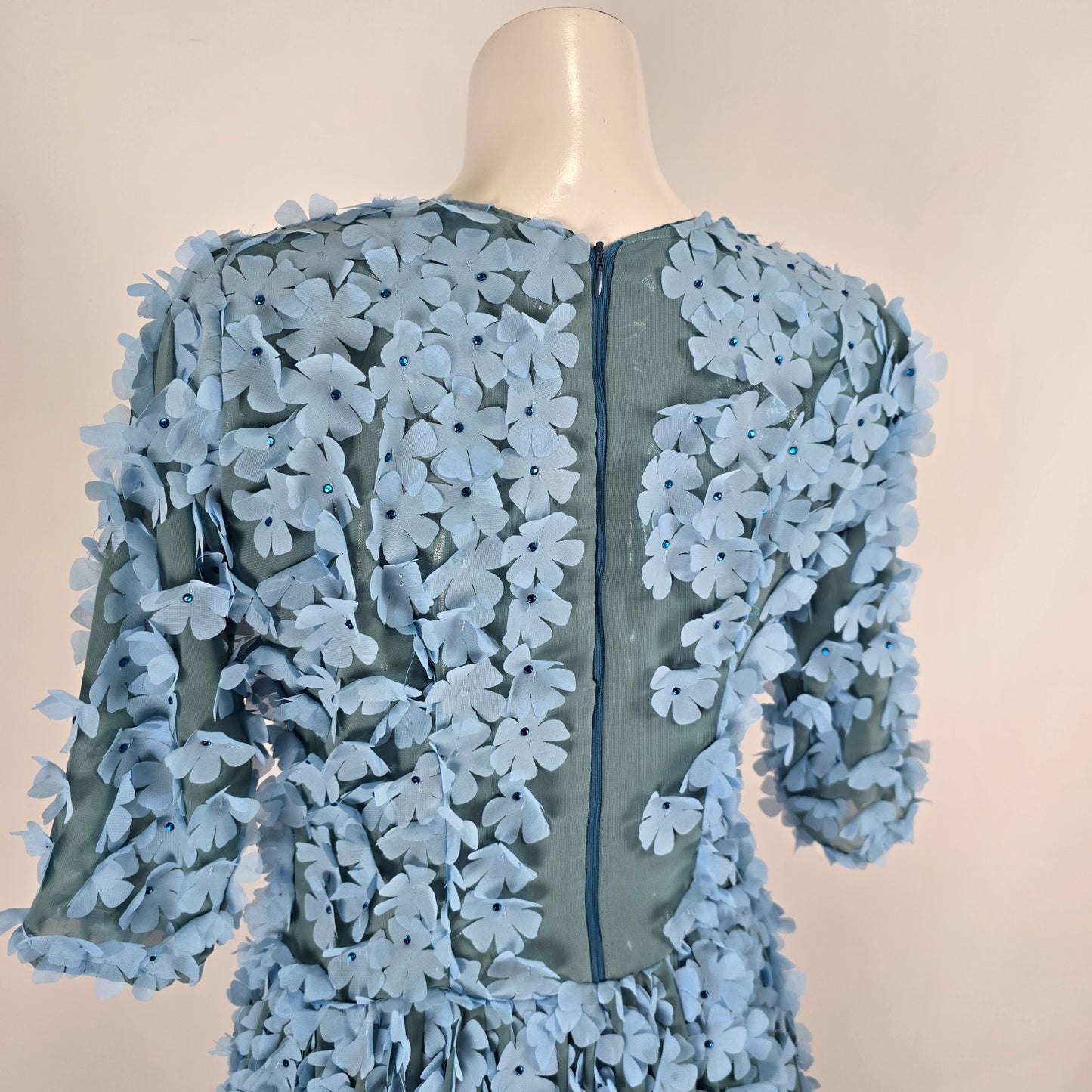 Handmade Blue Flower Dress Size M