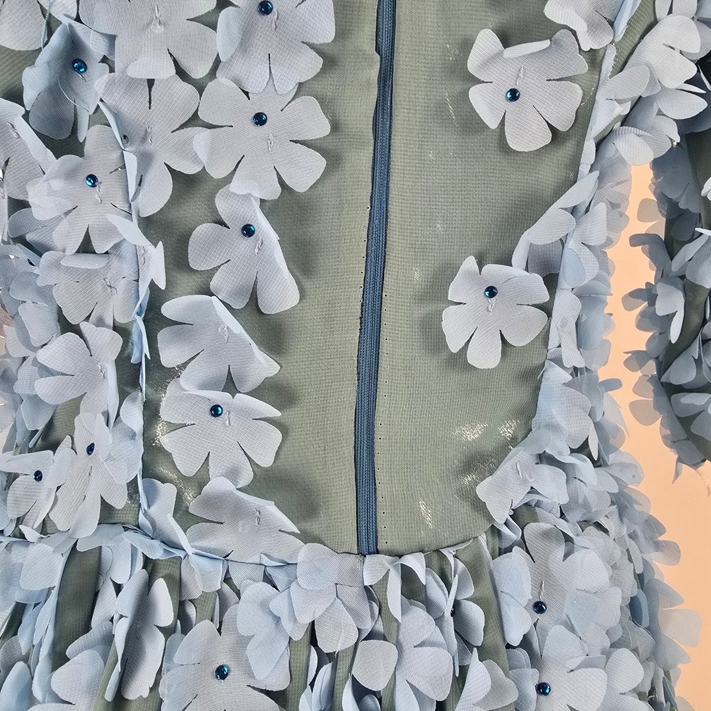 Handmade Blue Flower Dress Size M