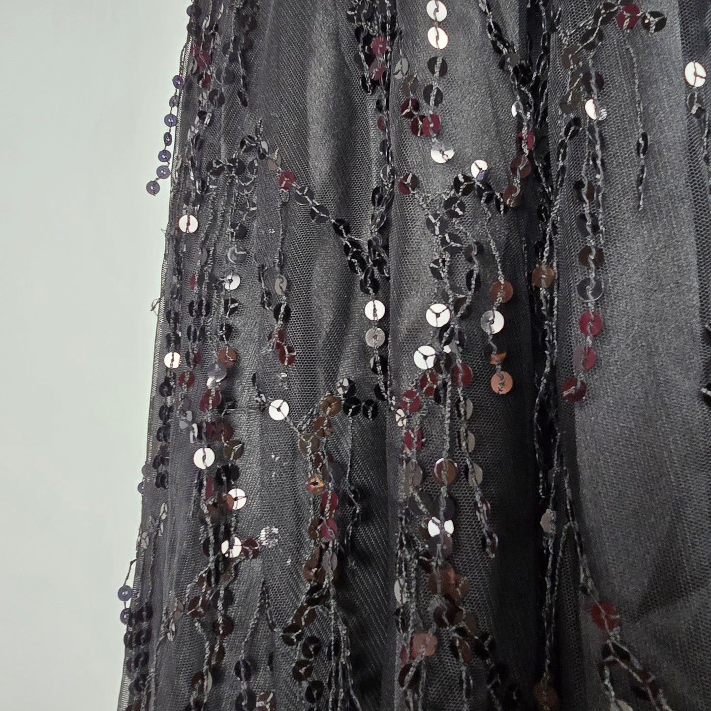Xenia Black Halter Sequined Eventwear Gown Size 6