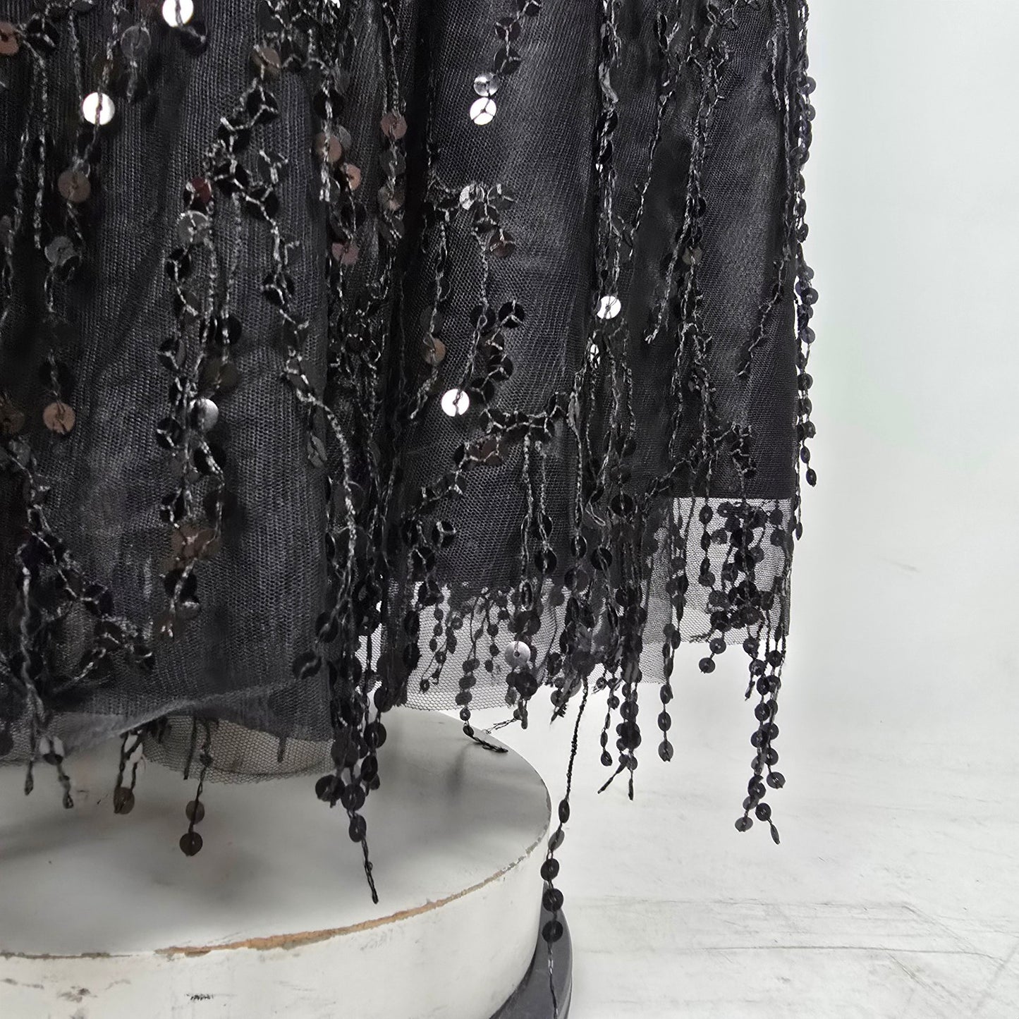 Xenia Black Halter Sequined Eventwear Gown Size 6