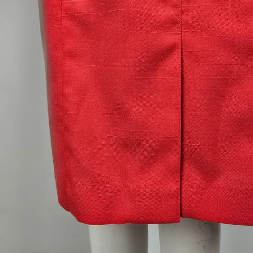 Vintage Piaf Red Gold Button Front Sheath Dress Size M