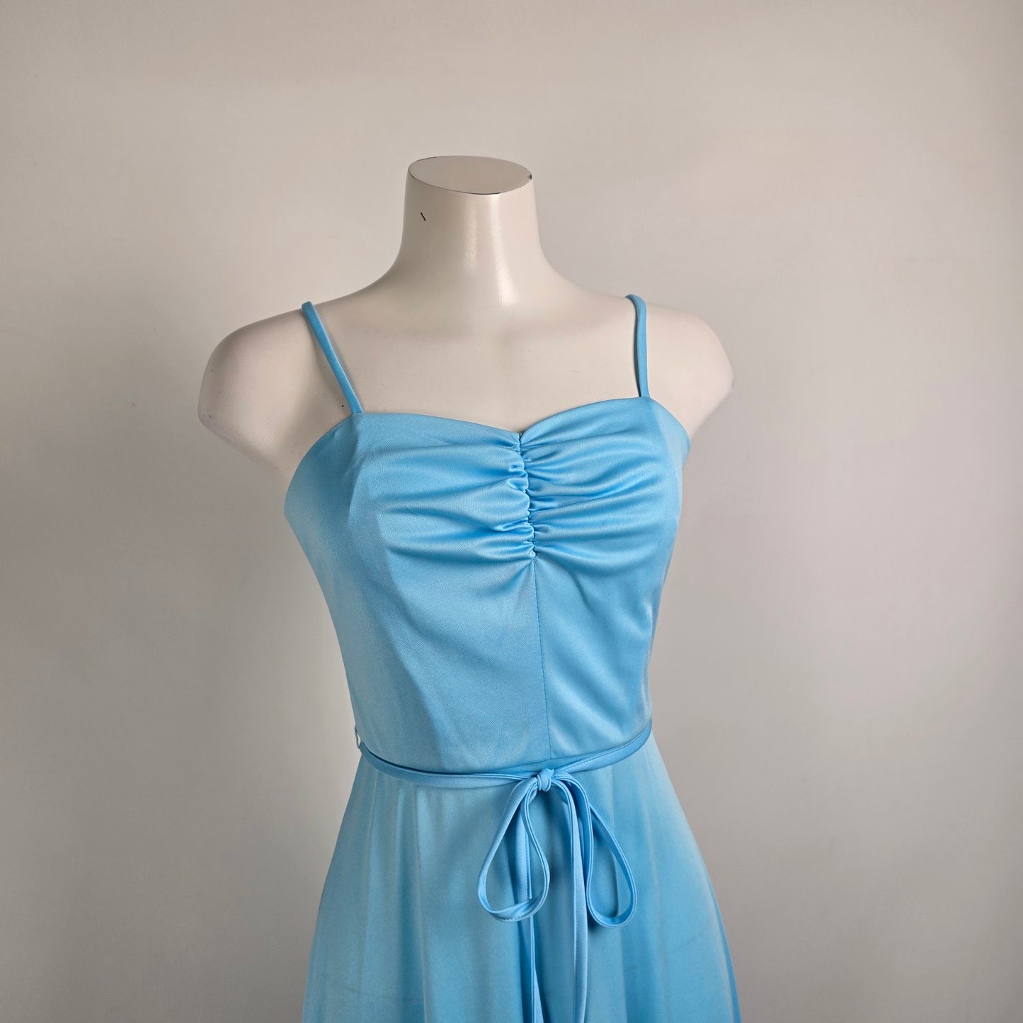 Vintage Blue Lace Long Maxi Dress Size 9/10