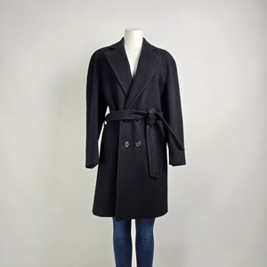 Vintage Club Europe Black Wool Button Up Coat Size L