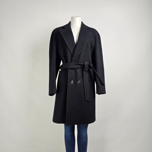 Vintage Club Europe Black Wool Button Up Coat Size L
