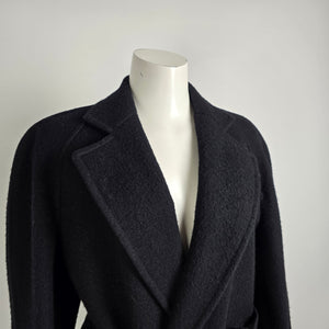 Vintage Club Europe Black Wool Button Up Coat Size L