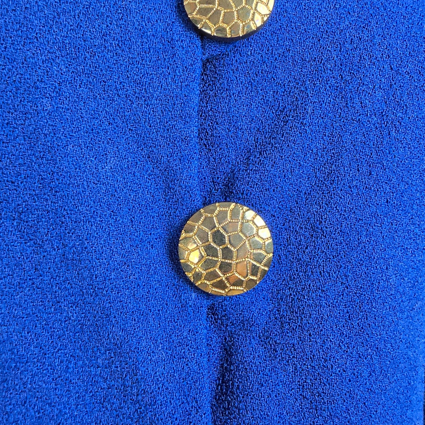 Vintage Herbert Grossman Blue Wool Gold Button Blazer Size 6