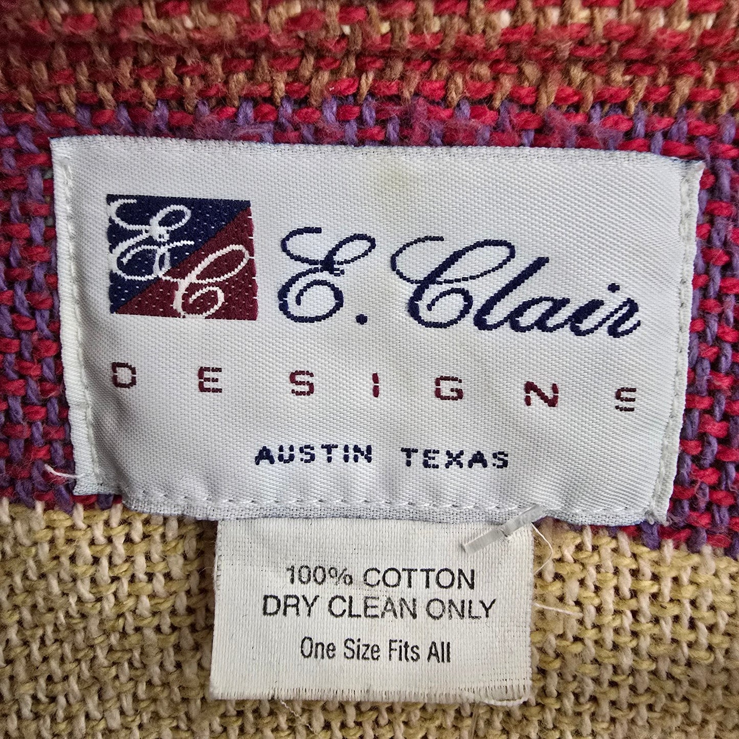 Vintage E. Claire Designs Austin Texas Cotton Fringe Jacket Size L/XL