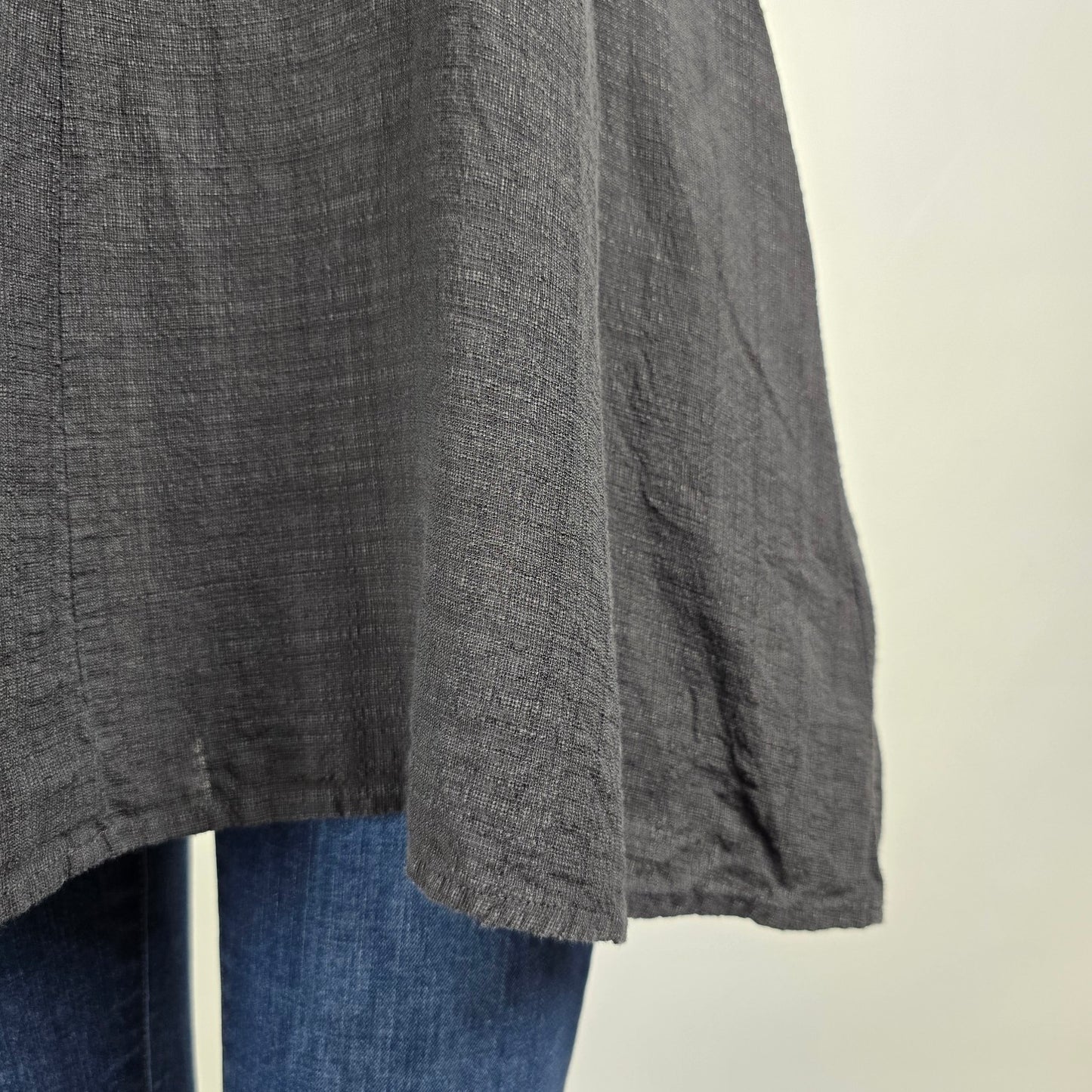 Eileen Fisher Grey Linen Sleeveless Tunic Top Size L