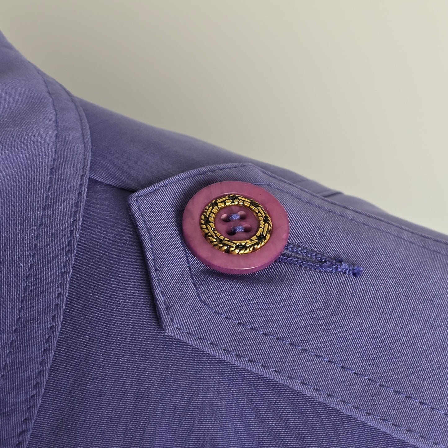 Vintage Pizazz Periwinkle Blue Trench Coat Size 14