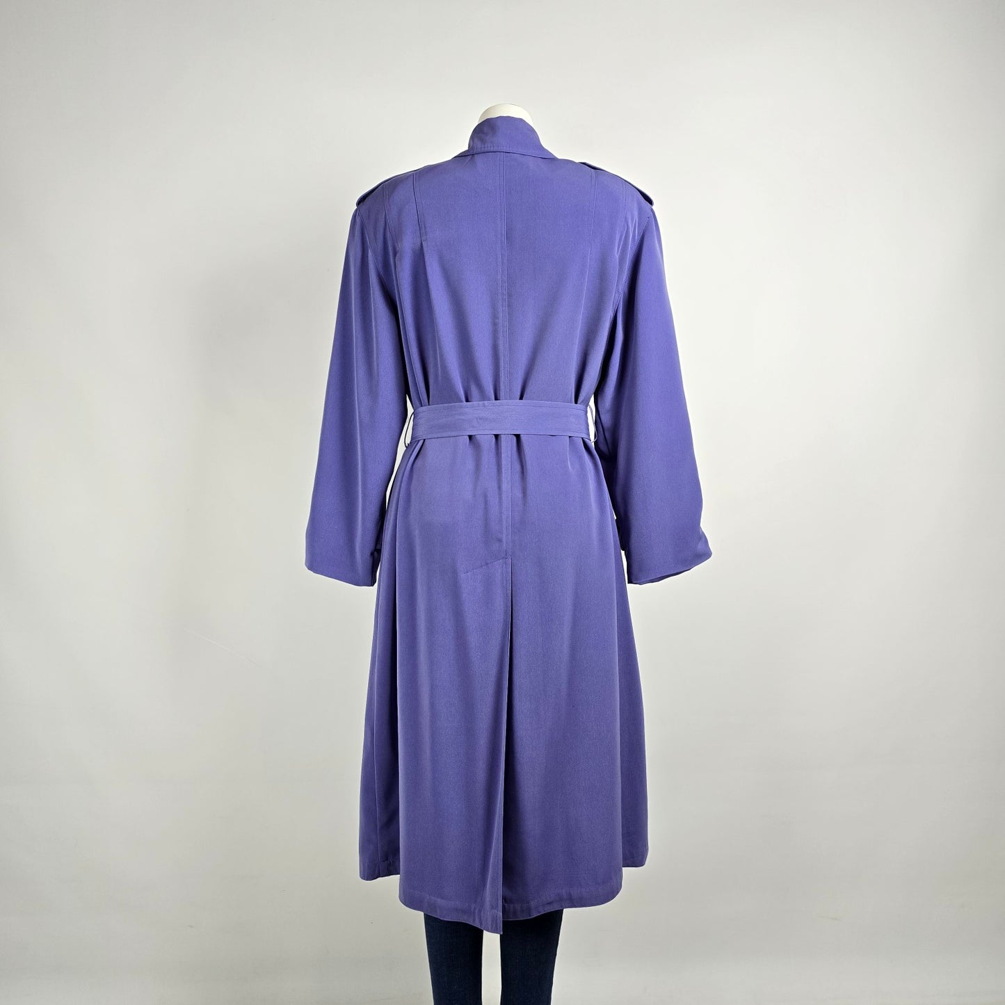 Vintage Pizazz Periwinkle Blue Trench Coat Size 14