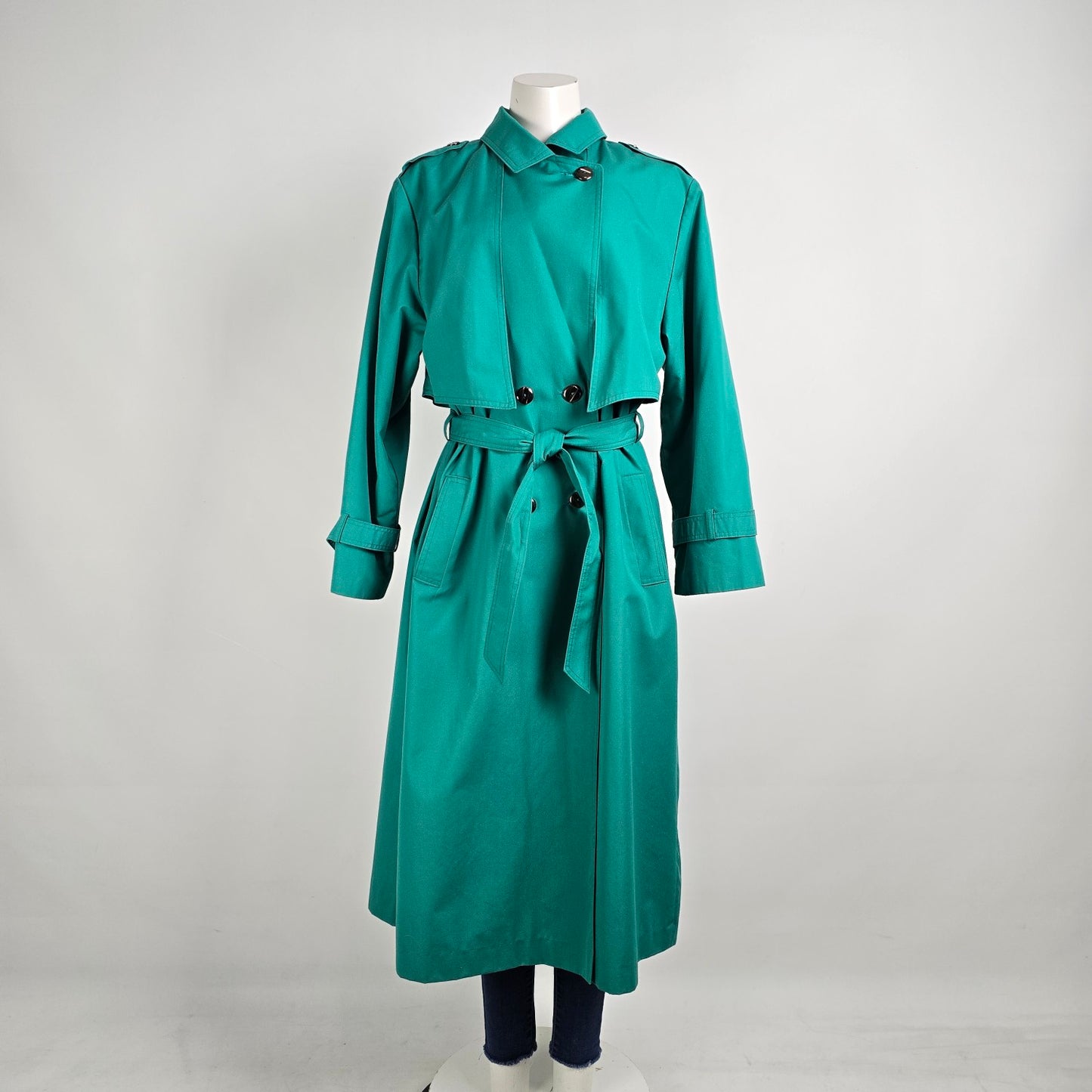 Vintage Collection Elegante Green Trench Coat Size 11/12