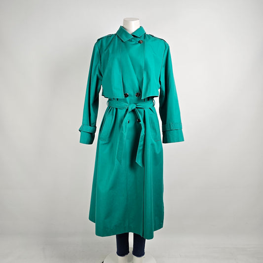 Vintage Collection Elegante Green Trench Coat Size 11/12
