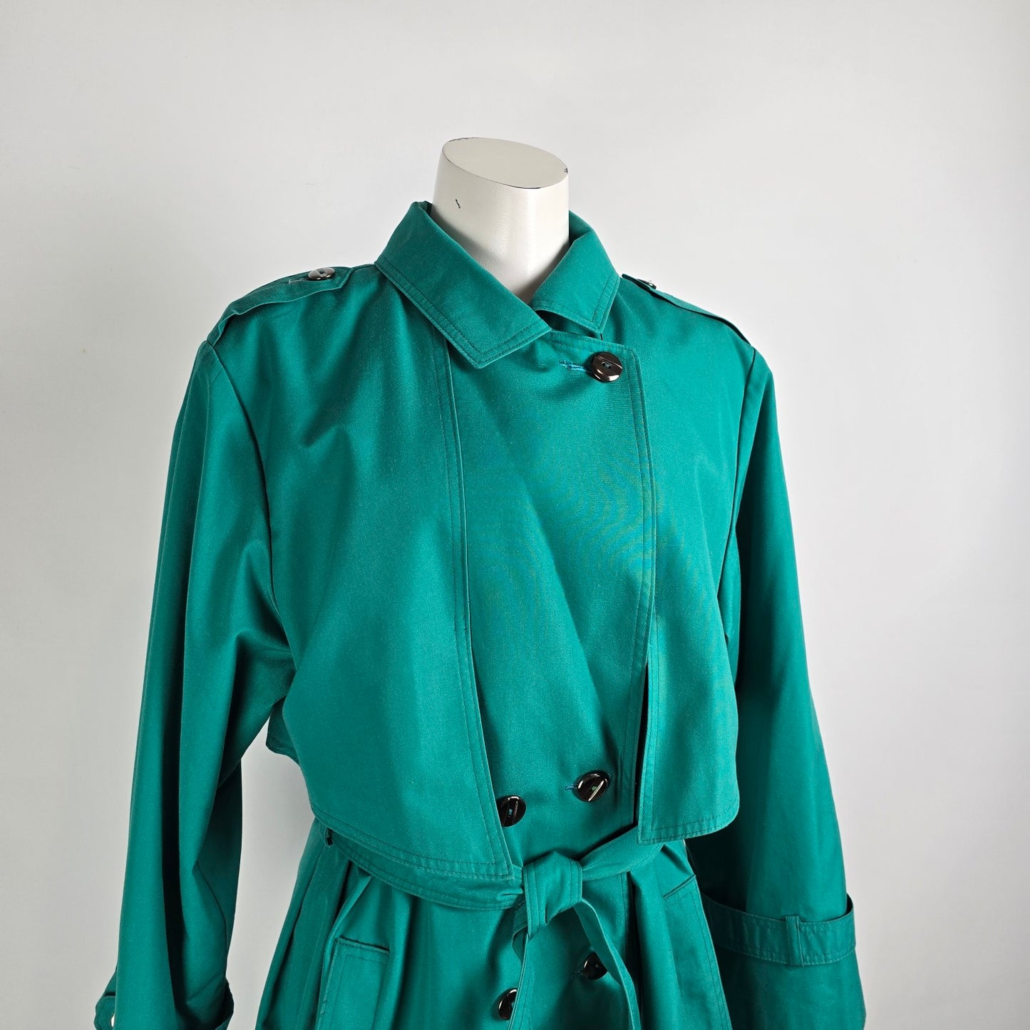 Vintage Collection Elegante Green Trench Coat Size 11/12